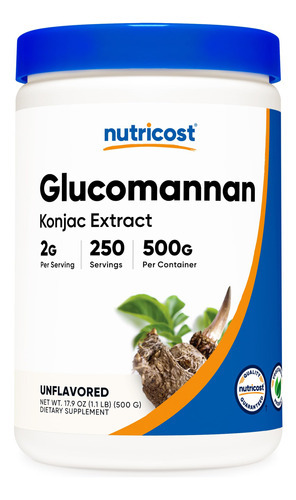 Suplemento Nutricost Glucomannan Em Pó 500g Sem Glúten