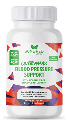 Sundhed Natrual Ultramax Pressão Arterial Com Bioperina Para