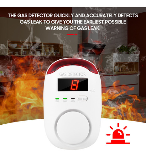 Detector De Vazamento De Alarme De Gás Monitor De Cozinha Le - Imagem 4