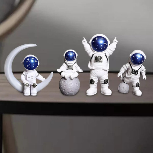 Estatueta De Astronauta De 4 Peças, Decoração De Estátua De - Imagem 3