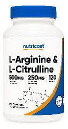 Suplemento Nutricost L-arginina L-citrulina 750 Mg 120 Cápsu - Imagem 2