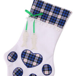 Q Meias E Etiquetas Dog Paw Para Decoração De Natal