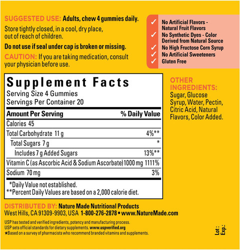 Nature Made Dosagem De Força Máxima De Vitamina C 1000 Mg Po - Imagem 6
