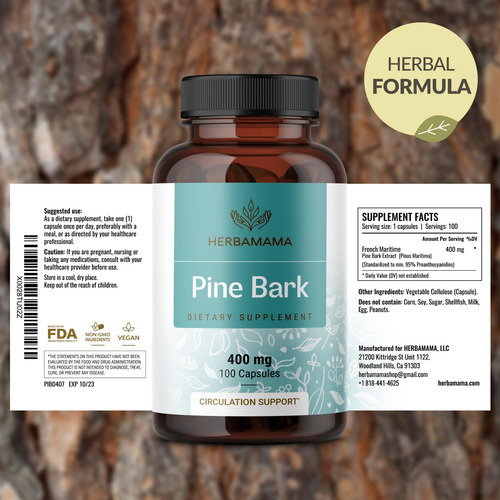 Cápsulas De Extrato De Casca De Pinheiro Herbamama - 400 Mg - Imagem 7