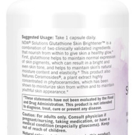 Glutationa Skin Brightener Now Foods 30 Cáps Importado - Imagem 3