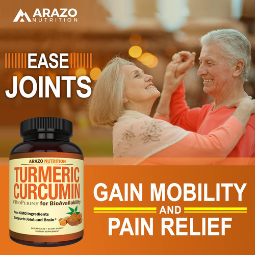 Arazo Nutrition Curcumina De Cúrcuma Com Bioperine 1300mg Co - Imagem 5