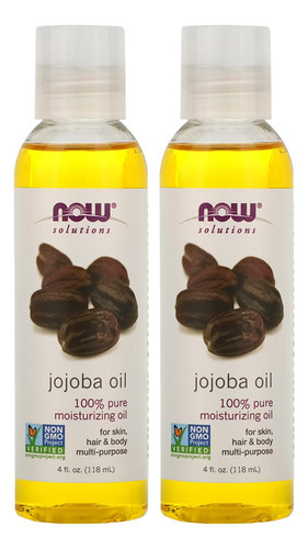 Óleo De Jojoba 118ml Now Foods Hidratante 100% Puro 2un