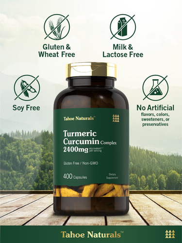 Suplemento Carlyle Curmeric Curcumin 2400mg 400 Cápsulas - Imagem 5
