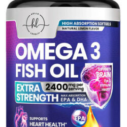 Óleo De Peixe Ômega 3 De Força Tripla 2.400 Mg Cápsulas Gela