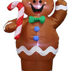 Decoração De Natal Led Gingerbread Man. Ft Marrom/vermelha