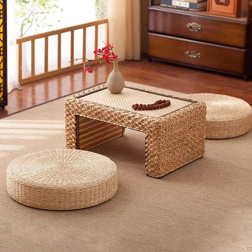Almofada De Assento De Pufe Redonda Almofada Futon 50x50 - Imagem 6