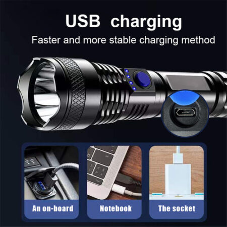 Lanterna Carregável Usb De 300 Minutos Strong Light 3 Modos - Imagem 5