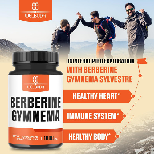 Welbuda 1000mg Suplemento De Berberina Com Folha Orgânica De - Imagem 3