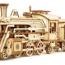 Puzzle De Madeira 3d, Trem A Vapor, Construção Em Madeira