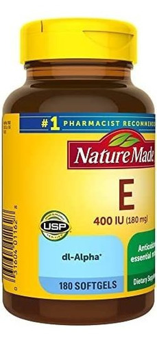 Vitamina E Nature Made 400 Ui 180 Cápsulas - Imagem 6