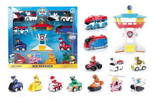 Combo 9 Carrinhos Boneco Patrulha Canina De Fricção