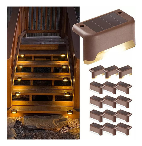 16pcs Luz Solar Para Deck Luzes Solares Para Degraus Quentes