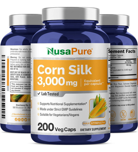 Extrato De Seda De Milho Nusapure 3.000 Mg Por Cápsula - 200 - Imagem 3