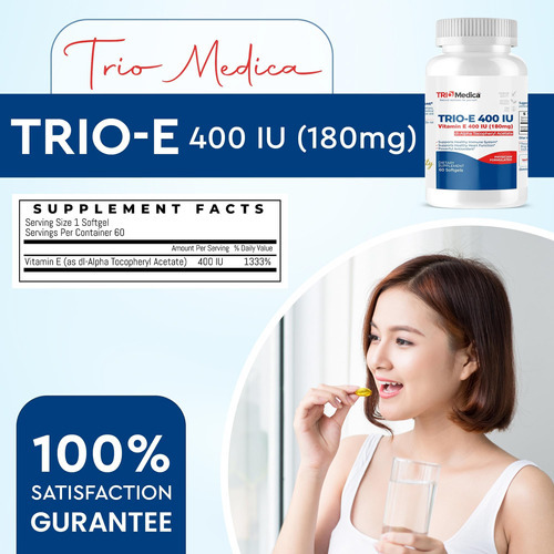 Triomedica Trio-e 400 Iu Vitamina E (400 Ui) Dl-alfa, Suplem - Imagem 2