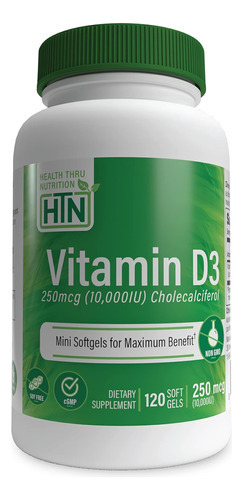 Health Thru Nutrition Vitamina D3 10.000 Ui Non Gmo 120 Min