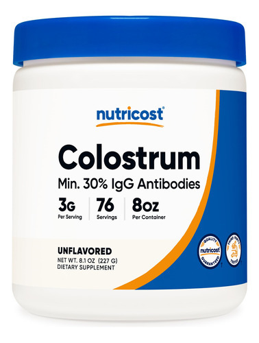 Suplemento Nutricost Colostrum Em Pó 240 Ml Com Lactoferrina
