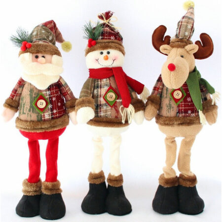 Boneca De Decoração De Natal Rena Boneco De Neve Em Pé - Imagem 11