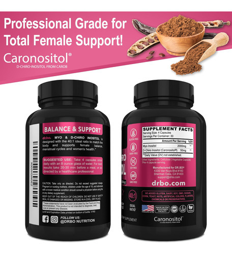 Cápsulas De Suplemento De Myo-inositol E D-chiro Inositol - - Imagem 9