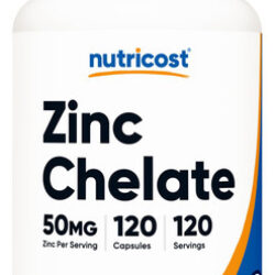 Suplemento Nutricost Quelato De Zinco 50mg 120 Cápsulas Vege