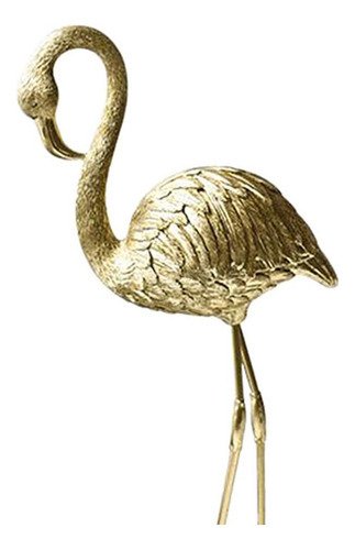 Estátua De Resina De Flamingo Dourado Escultura B B Ouro - Imagem 4