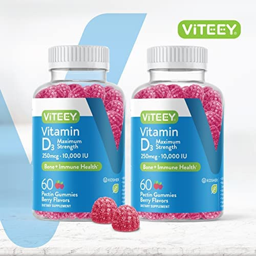 Gomas De Vitamina D3 10.000 Ui 250mcg Força Máxima Vit D Ma - Imagem 2