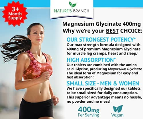 Glicinato De Magnésio 400 Mg - 200 Comprimidos - Absorção, - Imagem 2