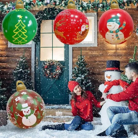 Decoração Exterior De Bola De Natal Inflável Grande 6 Peç - Imagem 20