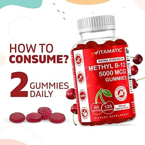 Vitamina B-12 Marca Vitamatic, 5000 Mcg, 120 Comprimidos - Imagem 4