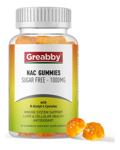 Greabby Nac Gummies Sem Açúcar, Suplemento De N Acetil Ciste