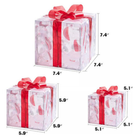 Caixa Ou Conjunto De Presente Iluminado De Natal De 3 Peças. - Imagem 10
