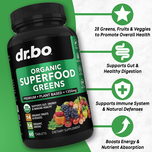Suplemento Dr. Bo Organic Superfood Greens & Fruit - Imagem 2