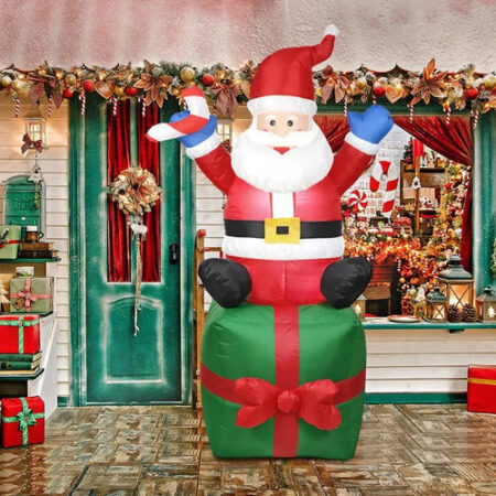 Decorações De Natal De 1,8 M Led Inflável Papai Noel - Imagem 7