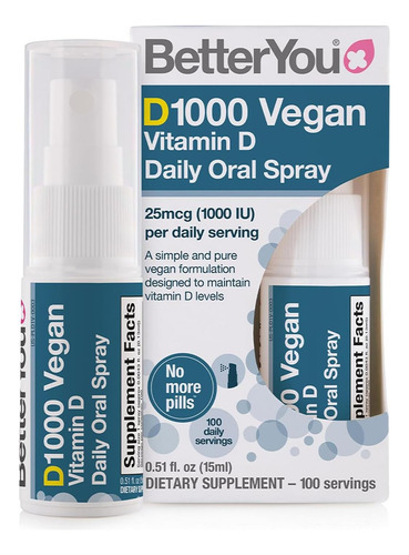 Betteryou D1000 Vegan Vitamin D Oral Spray - Alternativa Con