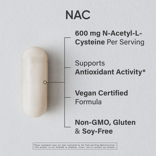 Sports Research N-acetil L-cisteína (nac) 600 Mg, 90 Cápsula - Imagem 2