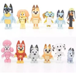 // S 12 Peças De Presente De Brinquedo Modelo Bluey Para