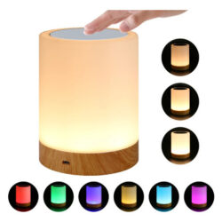 Luz Cilíndrica, Tela Led Toca Rgb, Luzes Noturnas Táteis