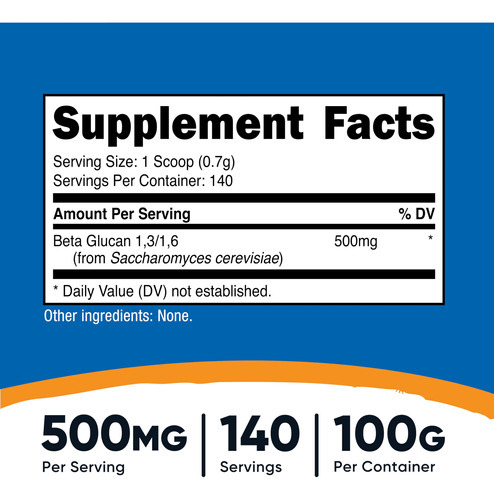 Beta Glucan Em Pó Nutricost 100g 1,3/1,6 Não Transgênico Sem - Imagem 3