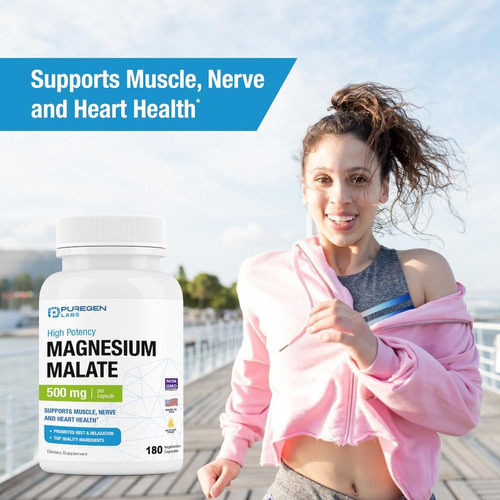 Puregen Labs Malato De Magnésio 500mg | Magnésio Elemental D - Imagem 6