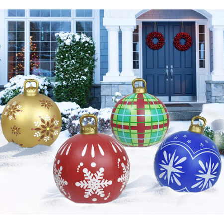 Enfeites De Bola Decorados De Natal Infláveis De Pvc Grandes - Imagem 48