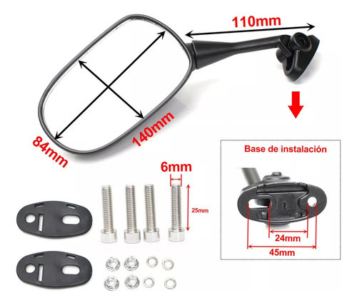 Espelho Retrovisor Para Gsf1250s Gsx 650f Gsxr 600 700 - Imagem 2