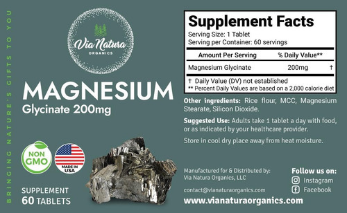 Glicinato De Magnésio 200 Mg | Sem Glúten | Não Ogm | 60 Mes - Imagem 5