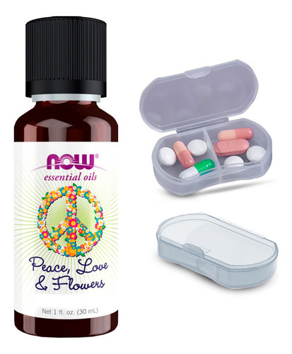 Now Foods Óleo De Peace, Love E Flores 30ml + Porta Cápsulas