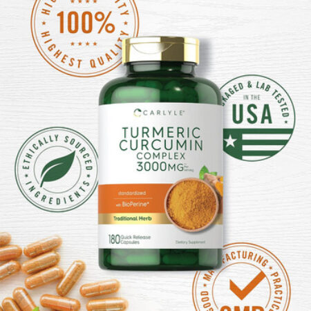 Suplemento De Curcumina E Cúrcuma Carlyle | 3000mg 180 Cápsu - Imagem 5