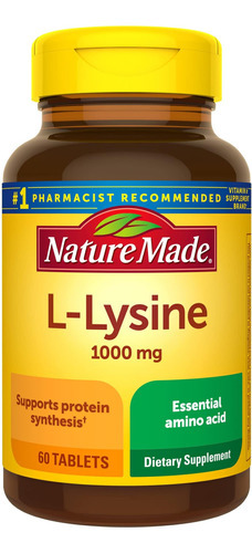 Nature Made L-lisina 1000 Mg, Suplemento Dietético, 60 Compr