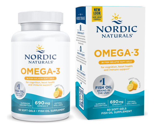 Suplemento Nordic Naturals De Gelatina De Peixe Ômega-3 60 G